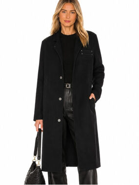 The Arrivals Black Wool Blend City Coat XS
